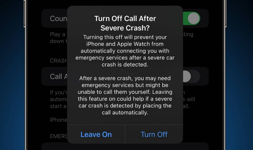 察哈尔右翼后苹果14维修分享 iPhone 14 和 Apple Watch 上关闭崩溃检测 