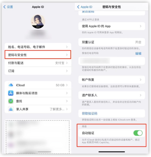 察哈尔右翼后苹果手机维修分享iOS 16 自动验证功能开启方法 