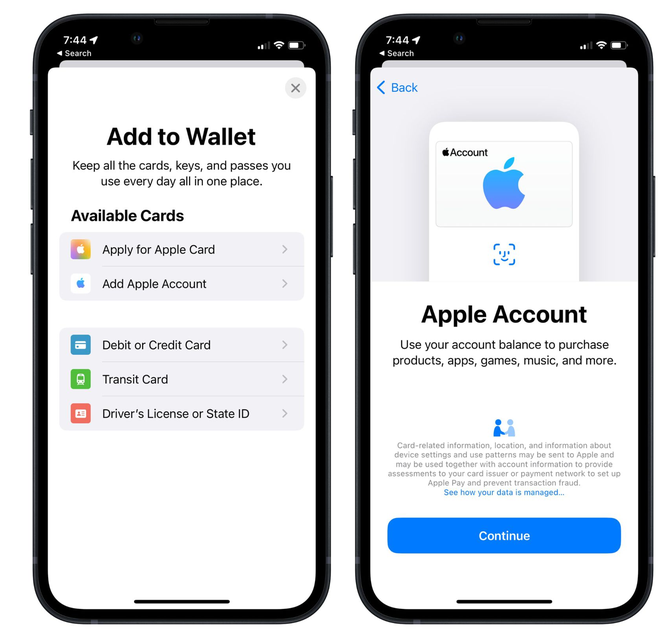 察哈尔右翼后苹果手机维修分享iOS 15.5钱包App如何添加 Apple 账户 